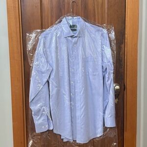 E.B Wood Non-Iron Regular Fit Blue Dress 100% cotton Shirt 15 1/2 34-35